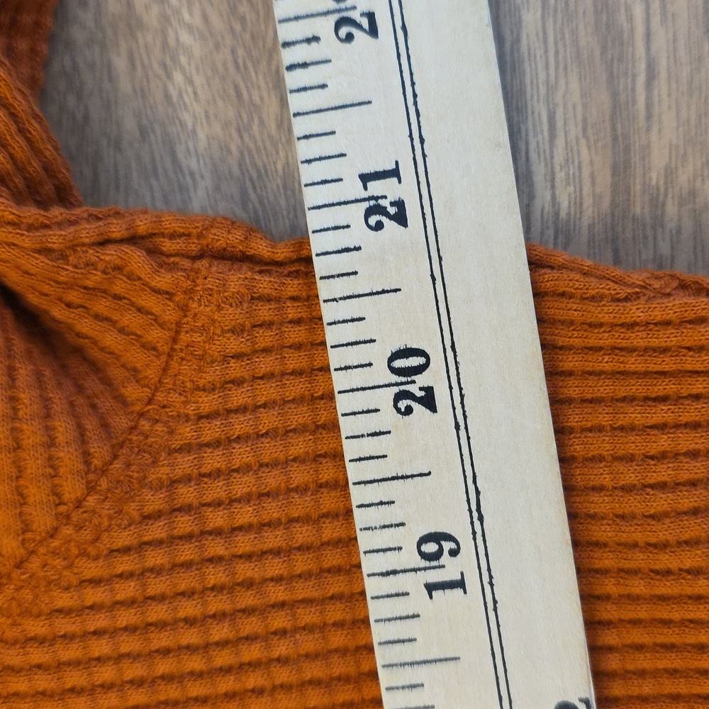 Sun And Stone Waffle Thermal Knit Top Unisex Large Rust Nwt - Picture 10 of 12
